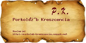 Porkoláb Kreszcencia névjegykártya